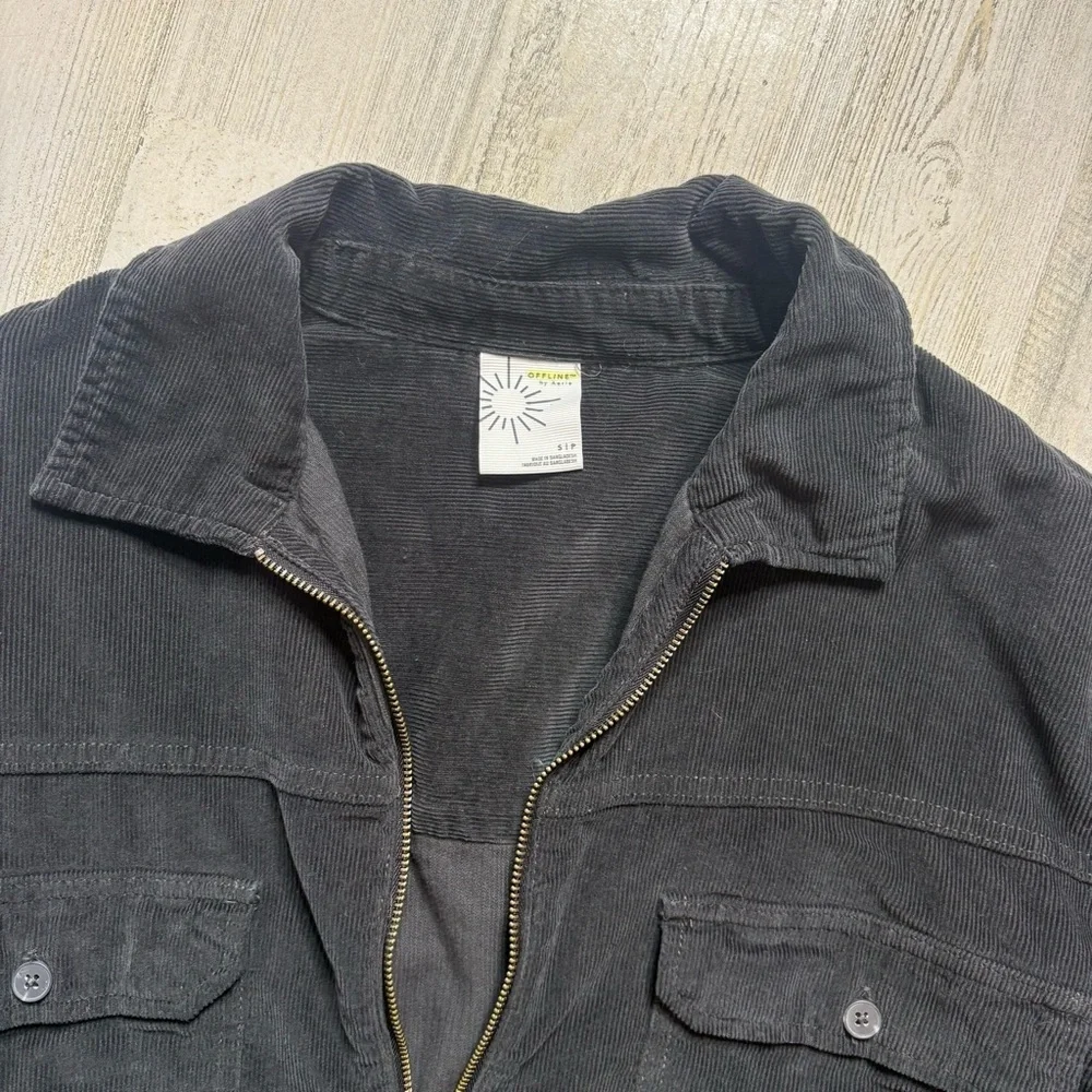 Aerie Offline Corduroy Quarter Zip Pullover Jacket Size Small